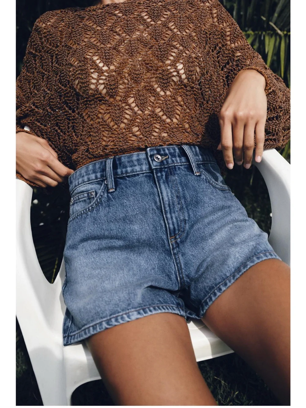 Zara Crochet Knit Bell -Sleeve Top
